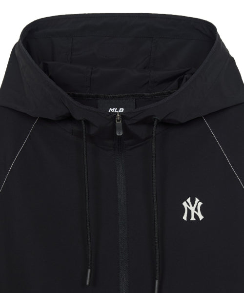 SPORTIVE CURSIVE LOGO HOOD WINDBREAKER NY #KARINA同款! - 3 COLORS BLACK