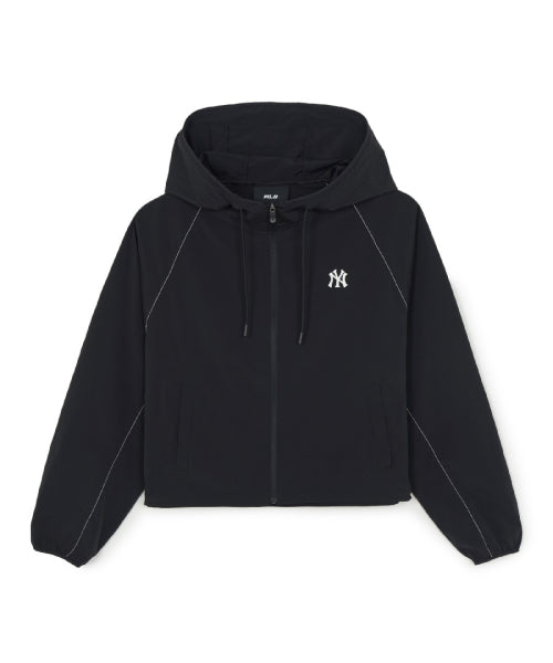SPORTIVE CURSIVE LOGO HOOD WINDBREAKER NY #KARINA同款! - 3 COLORS BLACK