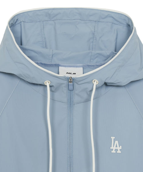 SPORTIVE CURSIVE LOGO HOOD WINDBREAKER NY #KARINA同款! - 3 COLORS SKY BLUE