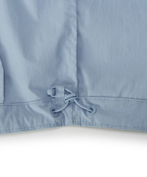 SPORTIVE CURSIVE LOGO HOOD WINDBREAKER NY #KARINA同款! - 3 COLORS SKY BLUE