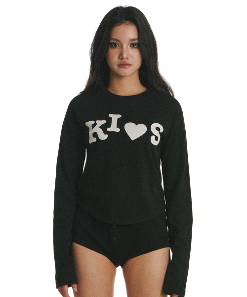 BUMPY KISS RAGLAN LONG SLEEVE T-SHIRT - 2 COLORS BLACK