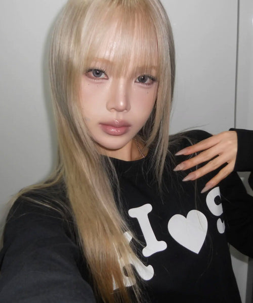 BUMPY KISS RAGLAN LONG SLEEVE T-SHIRT - 2 COLORS BLACK
