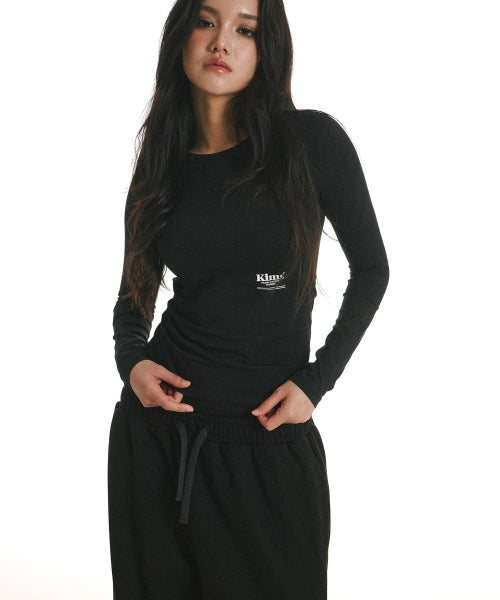 LINE LONG SLEEVE T-SHIRT BLACK