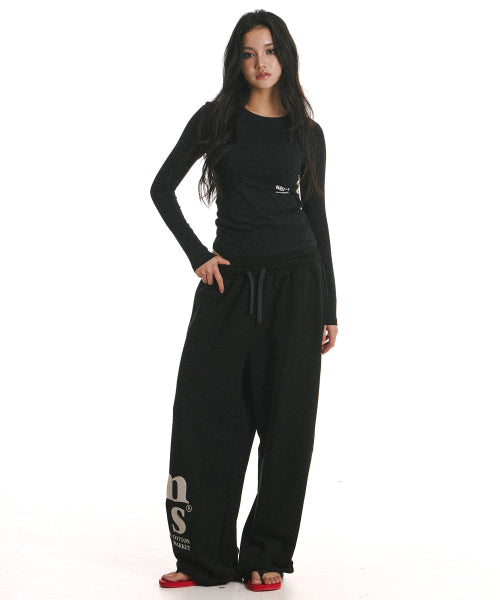 LINE LONG SLEEVE T-SHIRT BLACK