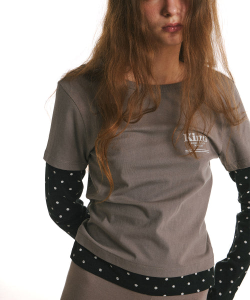 LAYERED LONG SLEEVE T-SHIRT - 2 COLORS GREY