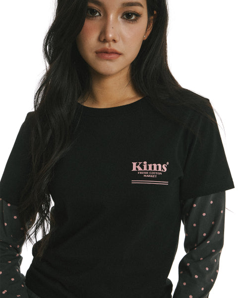 LAYERED LONG SLEEVE T-SHIRT - 2 COLORS BLACK