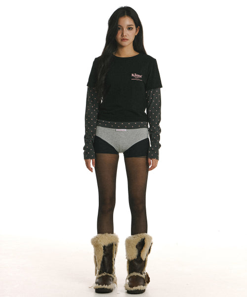 LAYERED LONG SLEEVE T-SHIRT - 2 COLORS BLACK