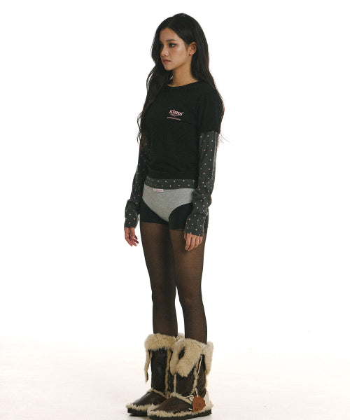 LAYERED LONG SLEEVE T-SHIRT - 2 COLORS BLACK