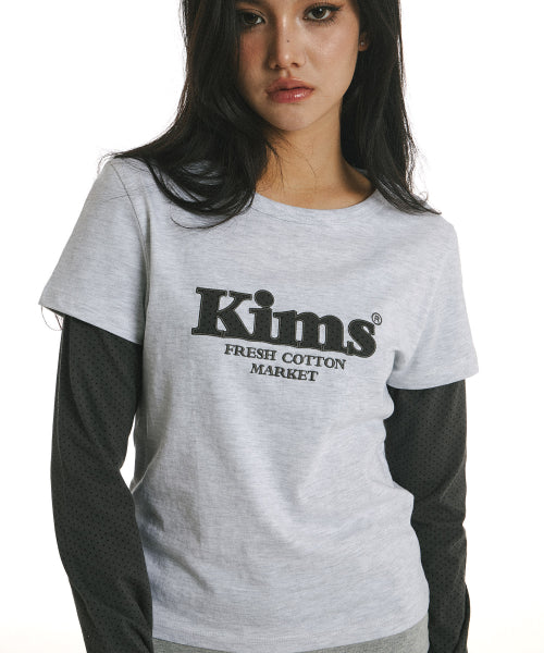 MINI SLEEVE LONG SLEEVE T-SHIRT - 3 COLORS CHARCOAL