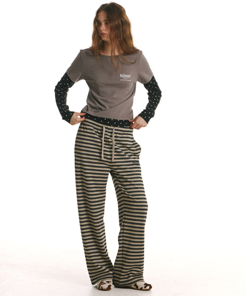 STRIPE PANTS - 2 COLORS BEIGE