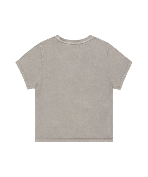 WASHED FLAG CROP TEE - 2 COLORS BEIGE