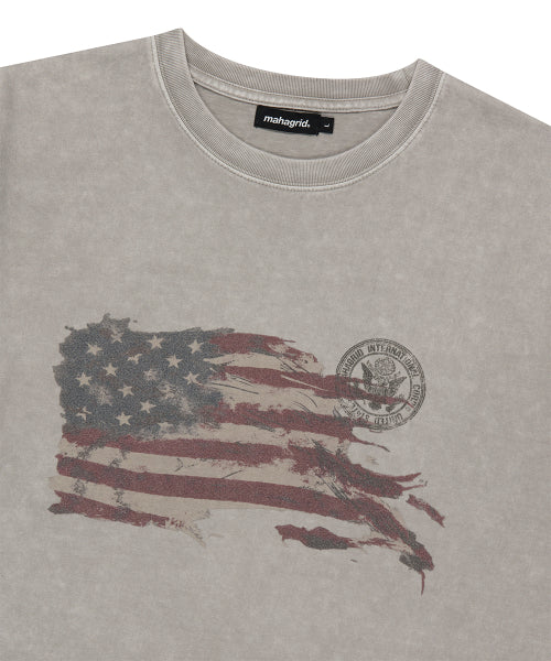 WASHED FLAG TEE B - 2 COLORS