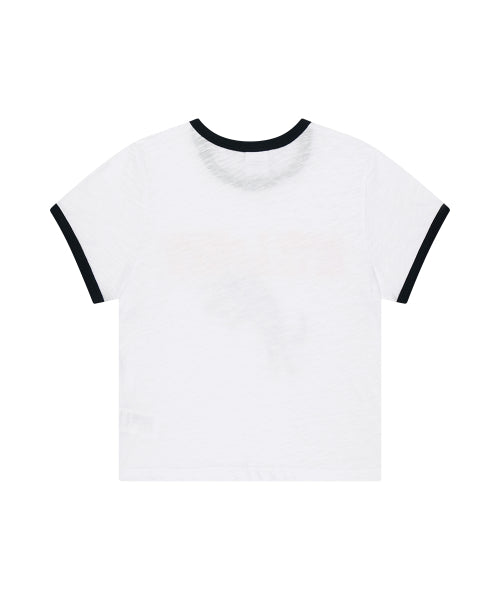 BITE LOVER CROP RINGER TEE YELLOW - 3 COLORS WHITE