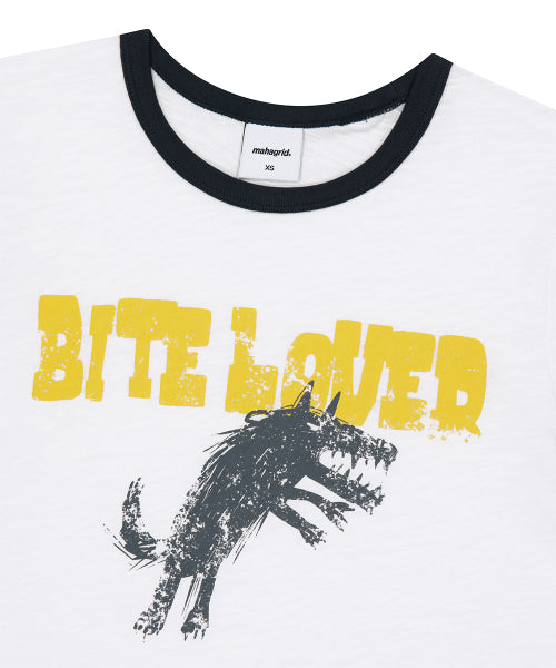 BITE LOVER CROP RINGER TEE YELLOW - 3 COLORS WHITE