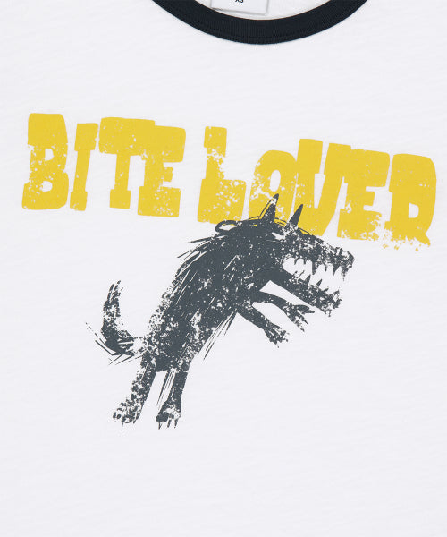BITE LOVER CROP RINGER TEE YELLOW - 3 COLORS WHITE