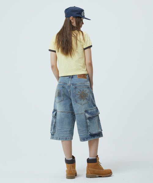 BITE LOVER CROP RINGER TEE YELLOW - 3 COLORS YELLOW
