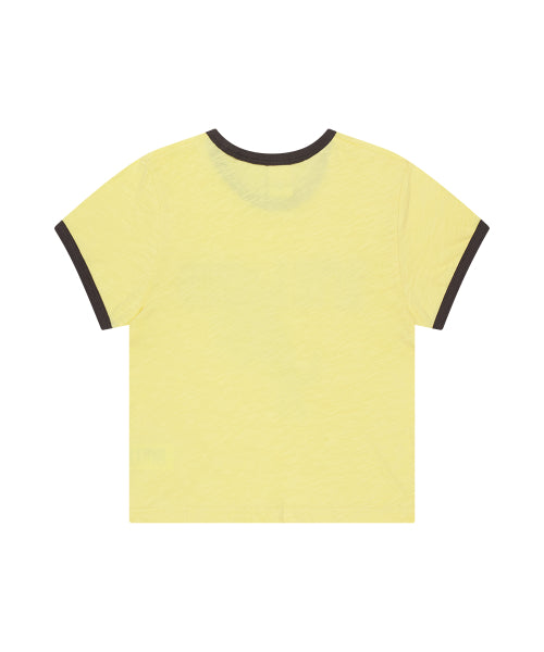 BITE LOVER CROP RINGER TEE YELLOW - 3 COLORS YELLOW