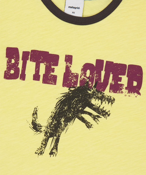BITE LOVER CROP RINGER TEE YELLOW - 3 COLORS YELLOW