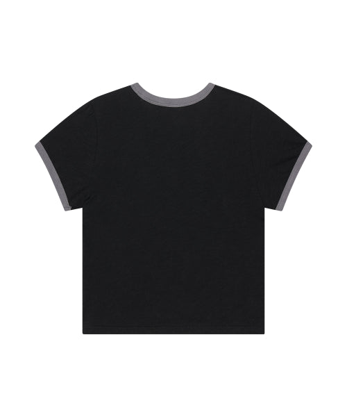 BITE LOVER CROP RINGER TEE YELLOW - 3 COLORS BLACK