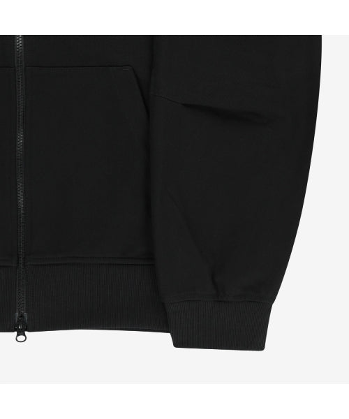 WHITE LABEL HOODIE ZIP-UP BLACK