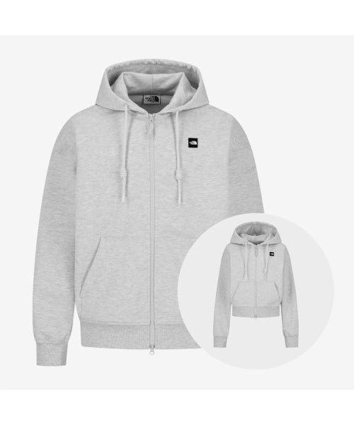 WHITE LABEL HOODIE ZIP-UP MELANGE GREY