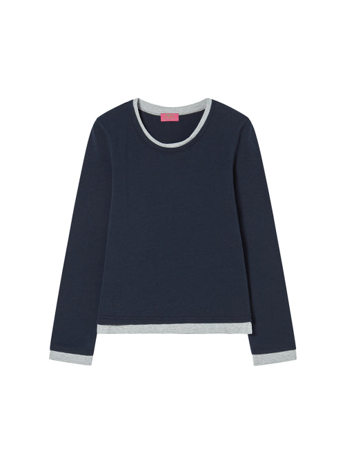 EMBLEM LAYERED L/S NAVY - 2 COLORS