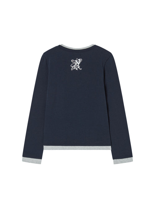 EMBLEM LAYERED L/S NAVY - 2 COLORS