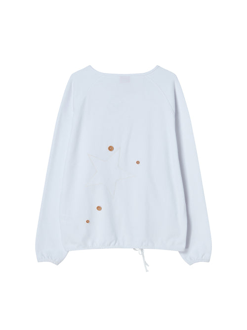 STAR APLIQUE CREWNECK WHITE - 2 COLORS