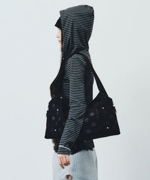MAREN MIDDLE SHOULDER BAG - 6 COLORS DOT BLACK