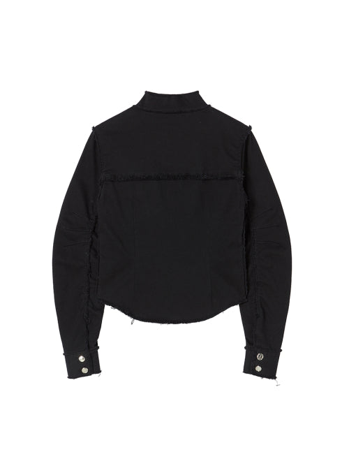 EYELET COTTON JACKET BLACK - 2 COLORS