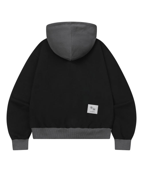 SOLUNA CONTRAST HOODIE TEE - 2 COLORS BLACK