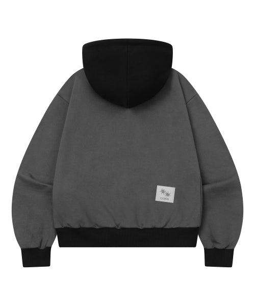 SOLUNA CONTRAST HOODIE TEE - 2 COLORS BLACK