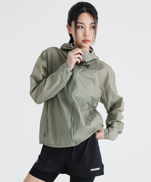 PACKABLE RUNNING WINDBREAKER JACKET KHAKI