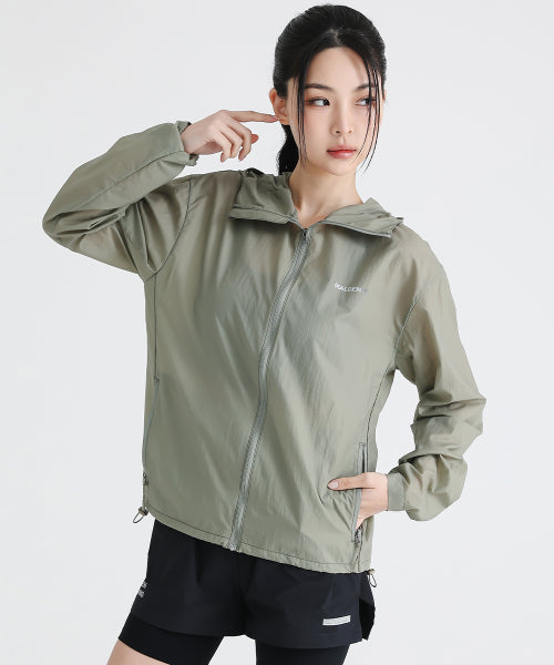PACKABLE RUNNING WINDBREAKER JACKET KHAKI