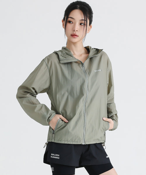 PACKABLE RUNNING WINDBREAKER JACKET KHAKI