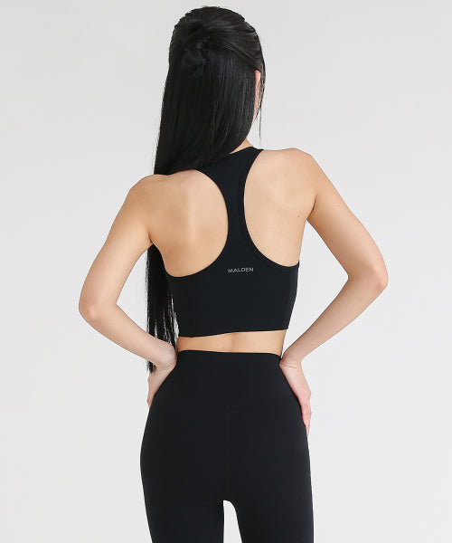 HIGH TENSION V-NECK BRA TOP BLACK