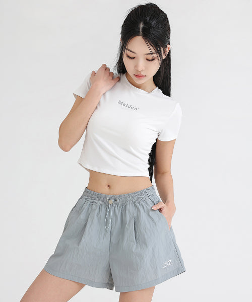 WOMEN NYLON TRACK SHORTS GREY