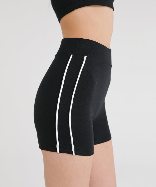 WOMEN PIPING SHORTS BLACK