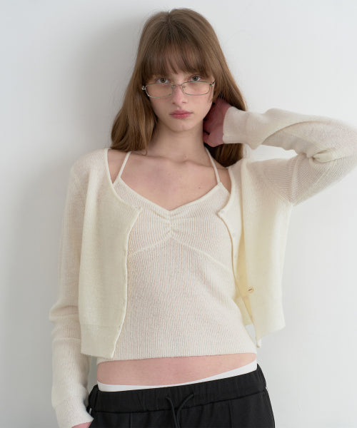 HALTER CARDIGAN SET - 4 colors #WONYOUNG同款! IVORY