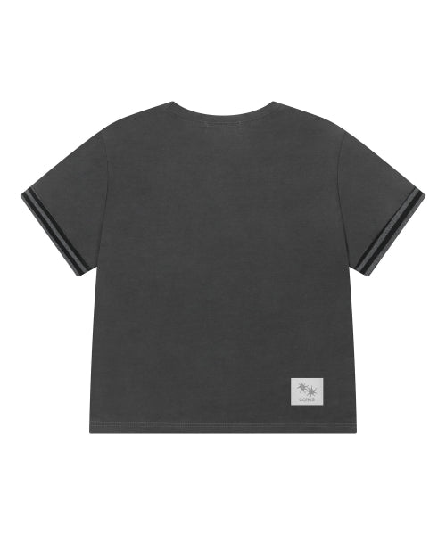STRIPE SHORT SLEEVE TEE - 2 COLORS CHARCOAL