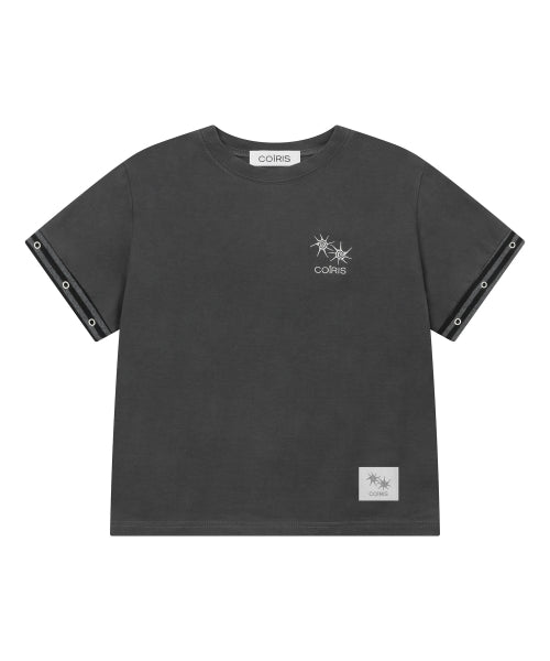 STRIPE SHORT SLEEVE TEE - 2 COLORS CHARCOAL