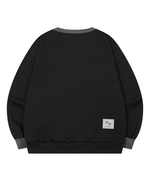SMALL LOGO CONTRAST SWEATSHIRT UNISEX - 2 COLORS BLACK