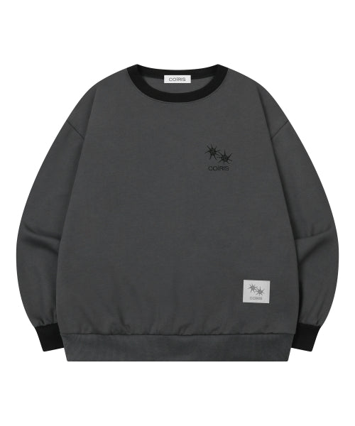 SMALL LOGO CONTRAST SWEATSHIRT UNISEX - 2 COLORS BLACK