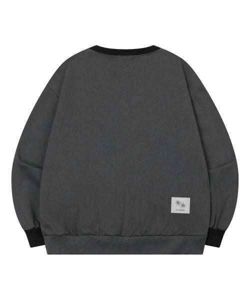 SMALL LOGO CONTRAST SWEATSHIRT UNISEX - 2 COLORS BLACK