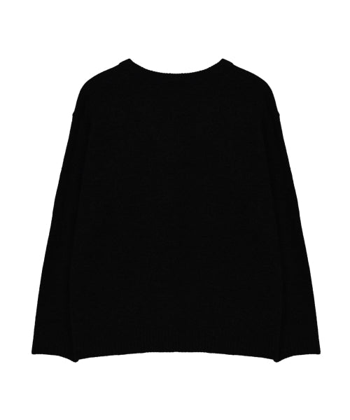 BUTTERFLY PATCH V-NECK KNIT #徐睿知同款! - 3 COLORS BLACK