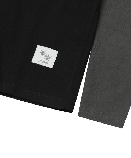 CONTRAST LONG SLEEVE TEE - 2 COLORS BLACK