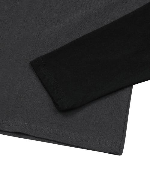 CONTRAST LONG SLEEVE TEE - 2 COLORS BLACK