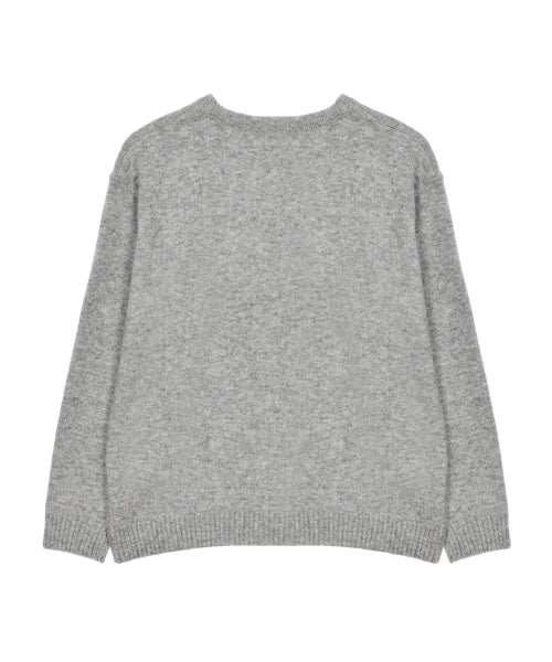 BUTTERFLY PATCH ROUND KNIT #徐睿知同款! - 2 COLORS GREY
