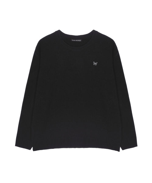 BUTTERFLY PATCH ROUND KNIT #徐睿知同款! - 2 COLORS GREY