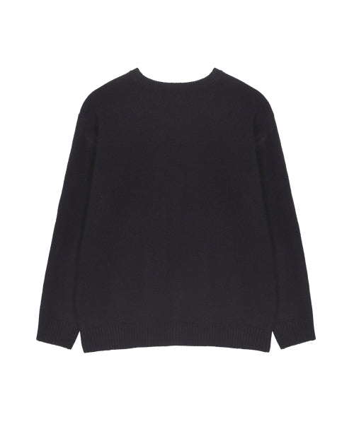BUTTERFLY PATCH ROUND KNIT #徐睿知同款! - 2 COLORS GREY